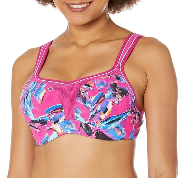 Panache Sport Hot Pink Abstract Orchid Patterned Sports Bra - Picture 1 of 10